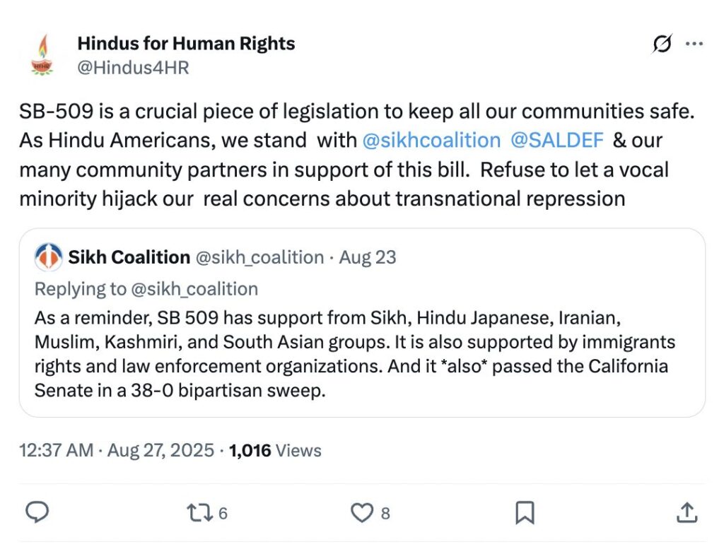 California’s Anti-Repression Invoice Sparks South Asian Diaspora Divide